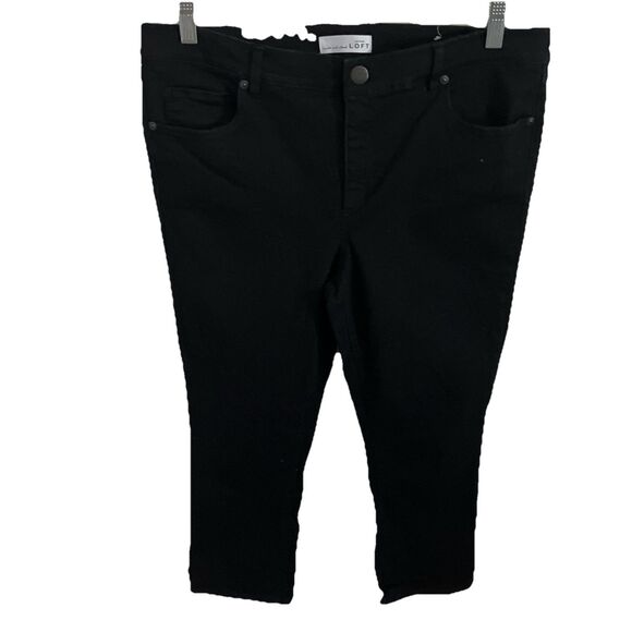 Loft Jeans 12 Black 34” Waist Modern Kick Crop Minimalist Made And Loved Women - Picture 1 of 6